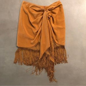 zara fringe skirt